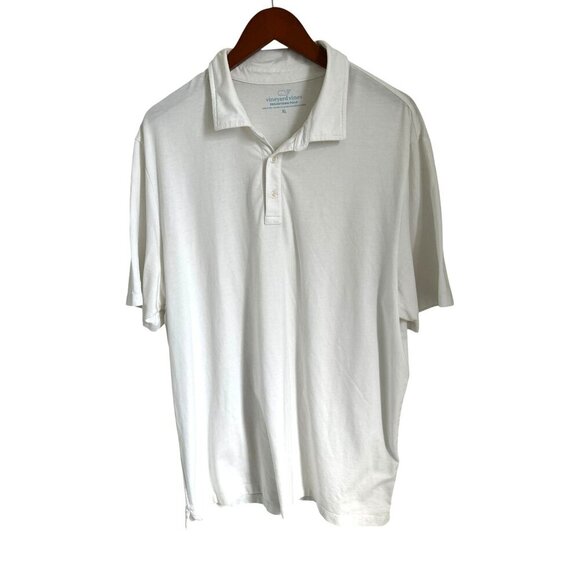 Vineyard Vines Edgartown Polo Shirt White Cotton Short Sleeve Summer Golf Size X - Picture 2 of 6